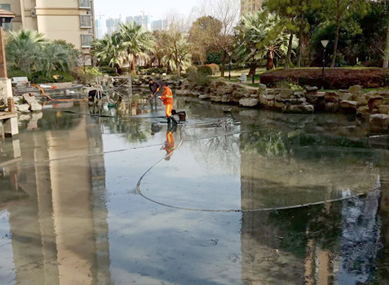 古浪景观池淤泥清理